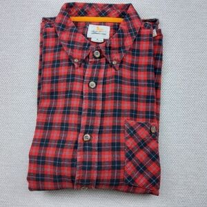 Field and Stream L/S Red‎ Plaid Flannel Shirt 100% Cotton, Men's XL